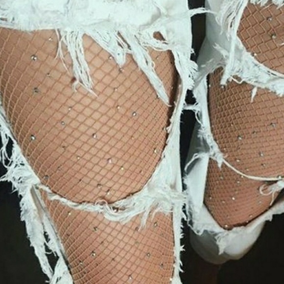 Accessories - 💖 Iridescent Sparkle Nude Fishnet Tights 💖